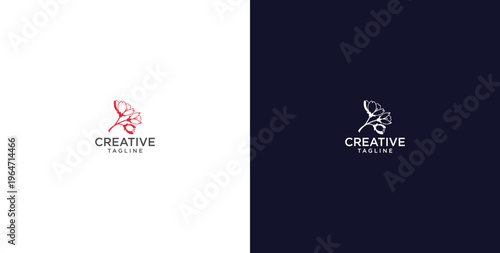 flower logo with minimalist style