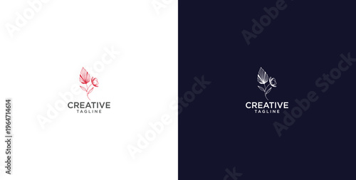 flower logo with minimalist style