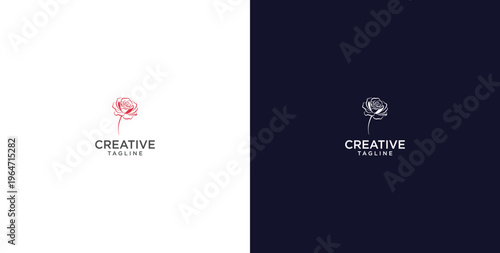 flower logo with minimalist style