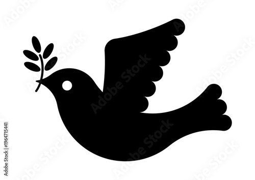 平和の鳩のシンプルな黒アイコン