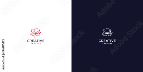 flower logo with minimalist style
