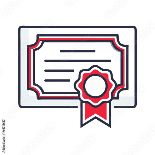 Financial Bond Certificate Icon With Seal Representing Investment Wealth Securities and New Year Budget