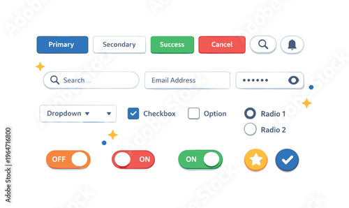 Regimental Flag Set. Minimalistic set one-line drawing rectangular regimental flag, flag with central emblem, spearhead flagpole, waving banner outline, shield