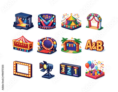 Photo preservation. Isometric flat vector icons set of photo preservation: archival photo sleeve, acid-free storage box, cotton gloves, silica gel packet,