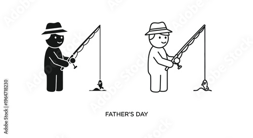 Fathers day fishing dad Vector