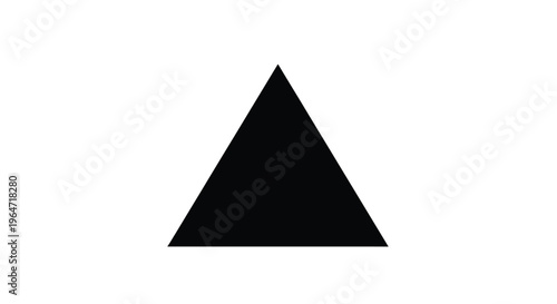 Simple black triangle against a white background a stark silhouette
