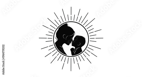 Silhouette of a mother and baby sharing a tender loving moment