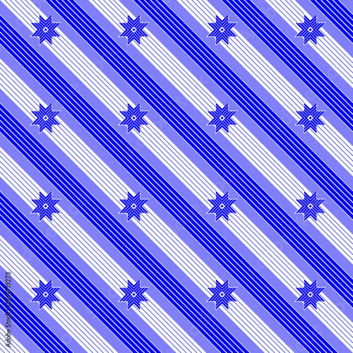 Seamless Blue Geometric Stripe Pattern