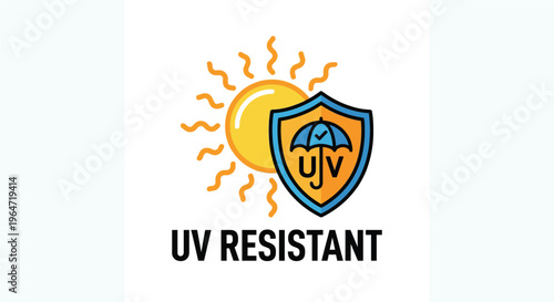 Sun protection shield with uv resistant text a bold silhouette