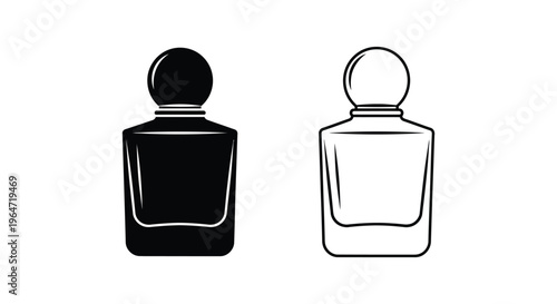 Black and white perfume bottle illustration Vector