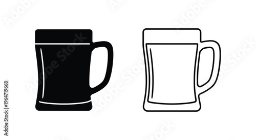 Black and white beer mug illustration Vector