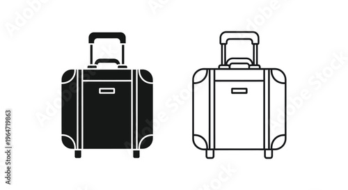 Luggage suitcase travel bag silhouette icon Vector