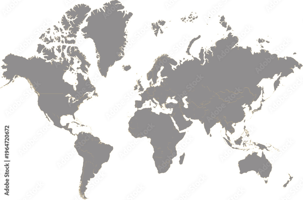 Obraz premium World map illustration global continents graphic for travel 