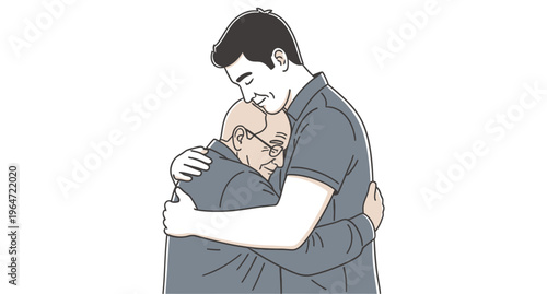 Heartwarming father's day moment loving dad embracing child