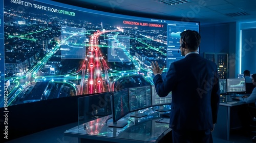 Traffic manager using holographic smart city map for congestion rerouting