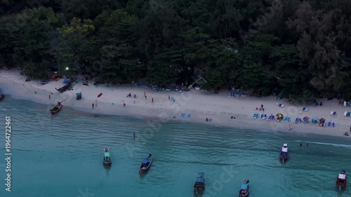 Sunset at Promthep Cape beach jungle mountains Phuket Thailand Southeast Asia