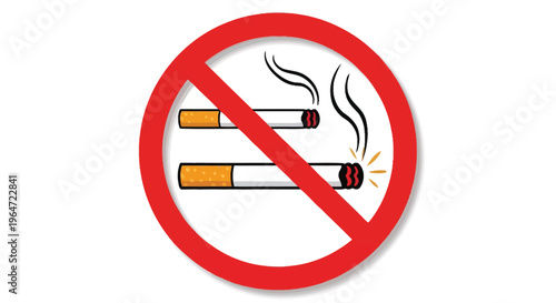 Prohibition symbol depicting crossed out cigarettes indicating a no smoking area