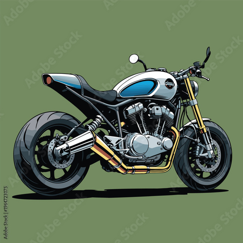 cool naked bike vector illustration