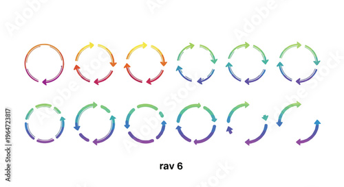 Colorful circular arrows demonstrating a process or cyclical flow