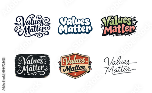 Keep Growing. Set lettering. harmonious lettering variations of the same emblematic concept, each with different artistic interpretation (Bold hand-lettering