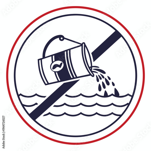 No dumping waste into water sign pollution contamination environmental protection
