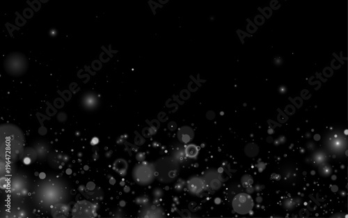 White stardust sparkles shine like tiny stars. Soft bokeh highlights create luminous depth. Perfect for festive, magical, and holiday designs.