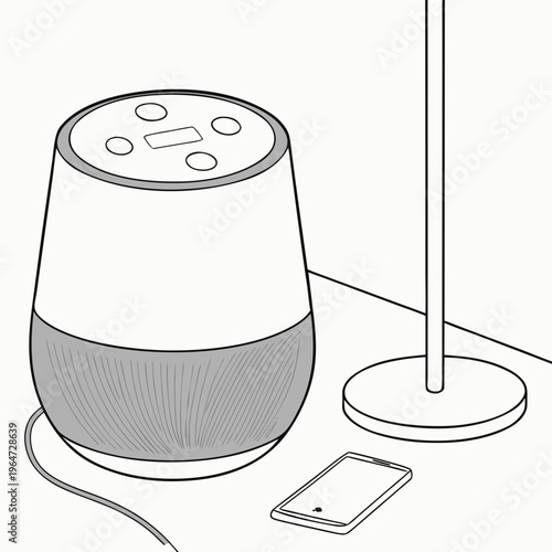 Smart speaker with smartphone and lamp technology audio