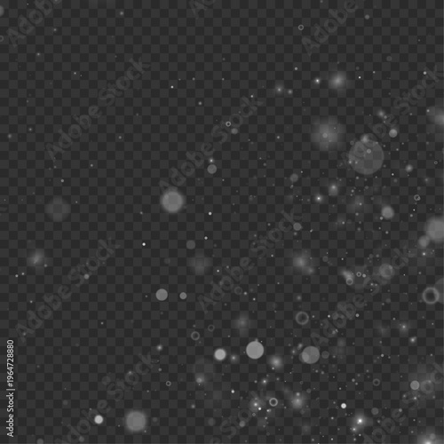 White stardust sparkles shimmer softly in abstract motion. Bokeh highlights create luminous depth. Perfect for magical and festive designs.
