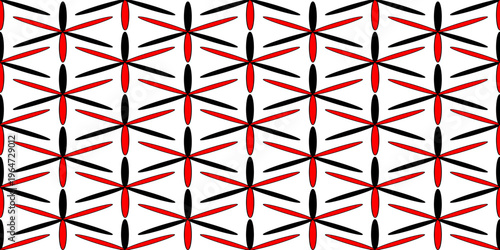 Abstract Propeller Rotation with Black and Red Blades Background
