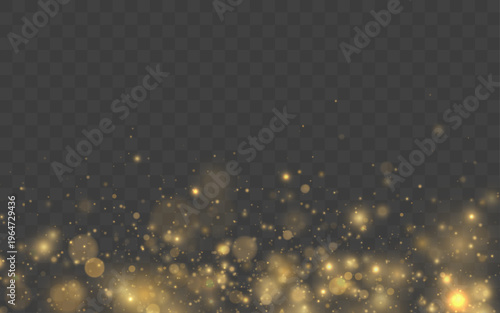 Soft sparkling dust spreads in a glowing cloud. Tiny golden sparks flicker gently. The scene feels dreamy and festive.