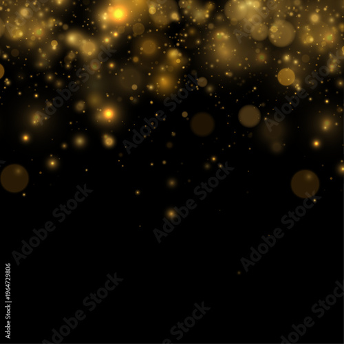 A trail of glitter curves elegantly through space. Sparkles flicker softly with warm tones. The scene evokes magic and celebration.