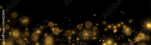 Bright golden sparks scatter across the dark background. Subtle reflections create a dreamy glow. The image conveys magic and wonder.