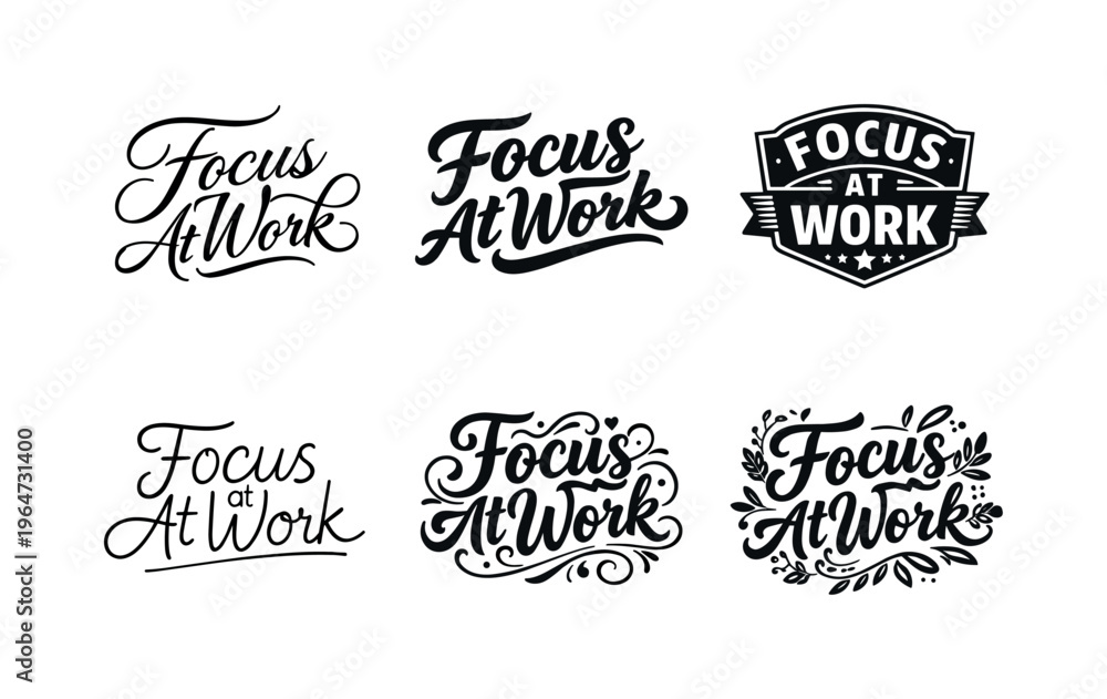 Obraz premium focus at work vintage label set