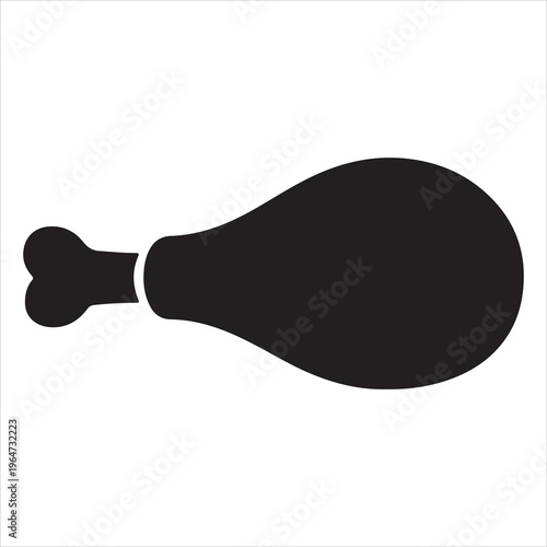 A black silhouette of a chicken leg