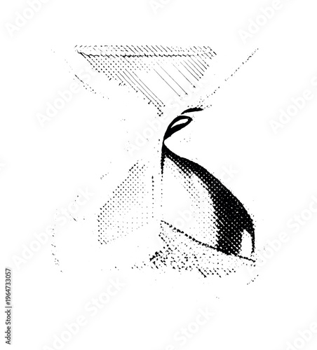 Antique Hourglass Detail. Detail of an antique hourglass lower bulb partially filled with sand, surface