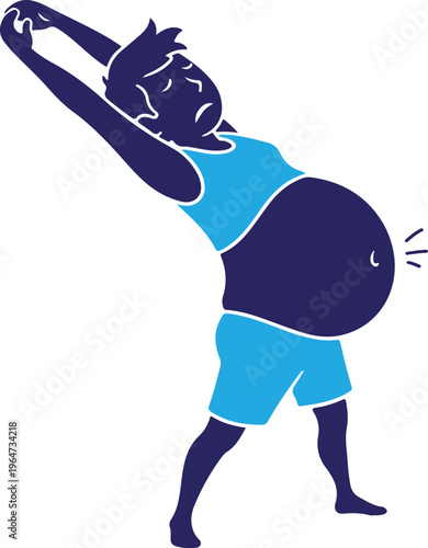 Silhouette of pregnant woman doing yoga isolated on transparent background
