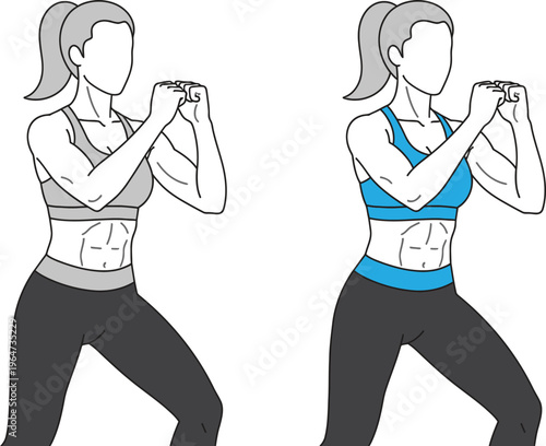 Woman performing a squat exercise with dumbbells