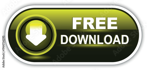 download button for internet website use. Blue Download icon on isolated white background with shadow.