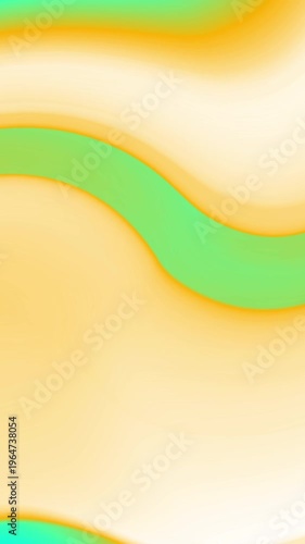 Abstract wavy background with green and yellow fluid gradients. This is ideal for modern mobile app interfaces or social media stories.