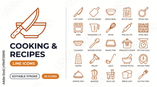 Woman cooking in kitchen with various utensils and ingredients on countertops warm lighting culinary background