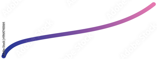 Minimalist curved line with purple gradient, elegant swoosh vector element, smooth dynamic wave stroke for graphic design and branding