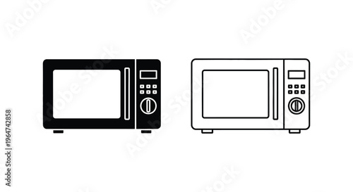 Microwave ovens line art Vector