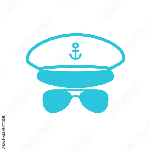 Captain icon, Isolated on white background. From blue icon set.