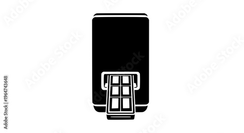 Chocolate bar dispenser black white icon