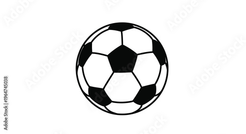 A classic black and white soccer ball design simple silhouette
