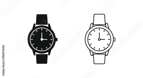 Watches in black and white line art Vector