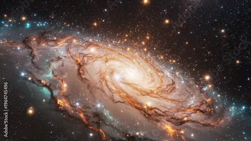 Majestic Spiral Galaxy Swirling Through Deep Space With Countless Stars