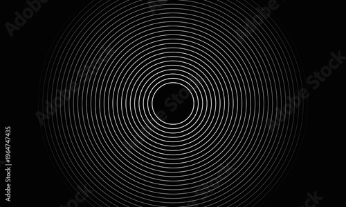 Create a bold look with a centric circle background featuring vector graphics of sound waves.
