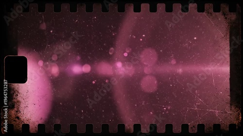 Pink blur light leaks drift through a retro film distressed flare overlay on a dark analog background, bokeh and grain glowing in cinematic motion.