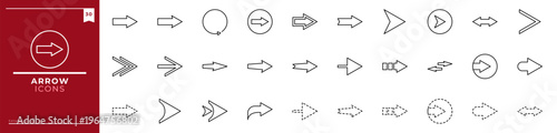 Arrow, Outline icons collection. Simple vector illustration